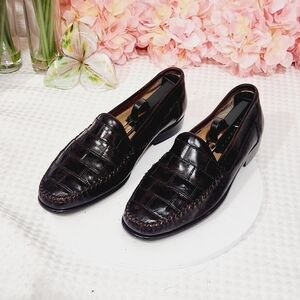 Georgio Brutini Dark Chocolate Brown Woven Loafers Size 9D